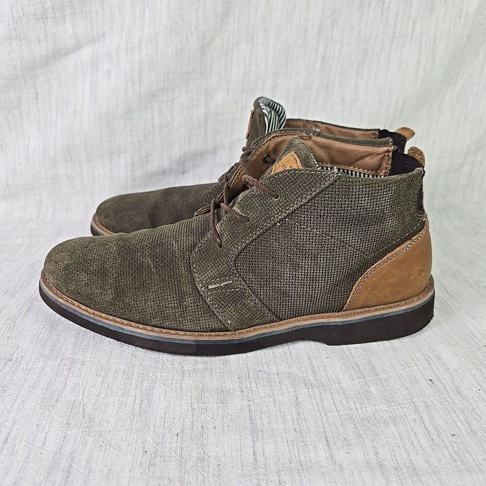 Nunn Bush Men's Bromley Chukka Boots Green Leather Comfort Gel Size 10M Casual